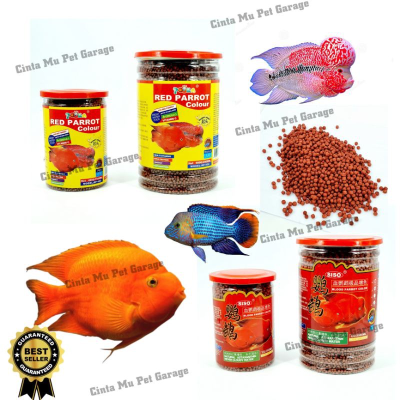 SISO TOPKA flowerhorn red parrot colour pellet/fish food/fish pellet