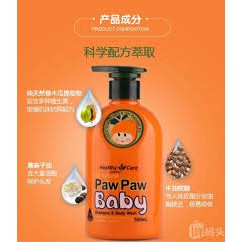 healthy care all natural paw paw baby shampoo wash 500ml