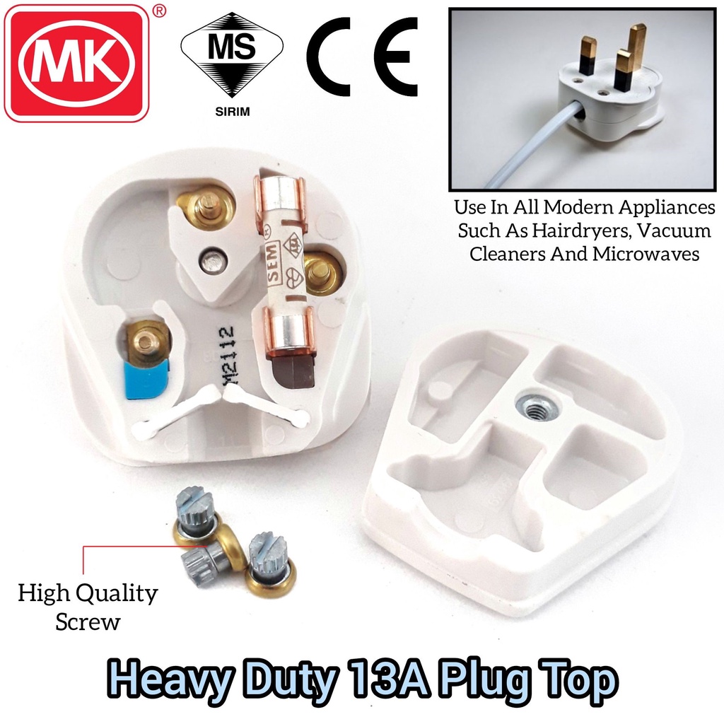 MK Super Heavy Duty 13A Plug Top Electrical Machinery Industrial And House Home Appliance Usage