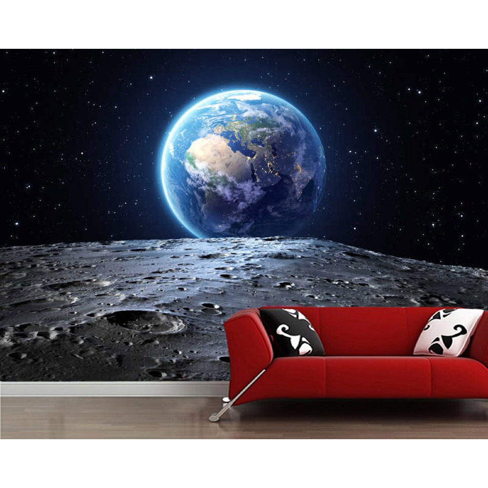 Papel de pared Earth seen from the moon's surface 3d wallpaper mural,living  room sofa TV wall bedroom wall papers home decor | Shopee Malaysia