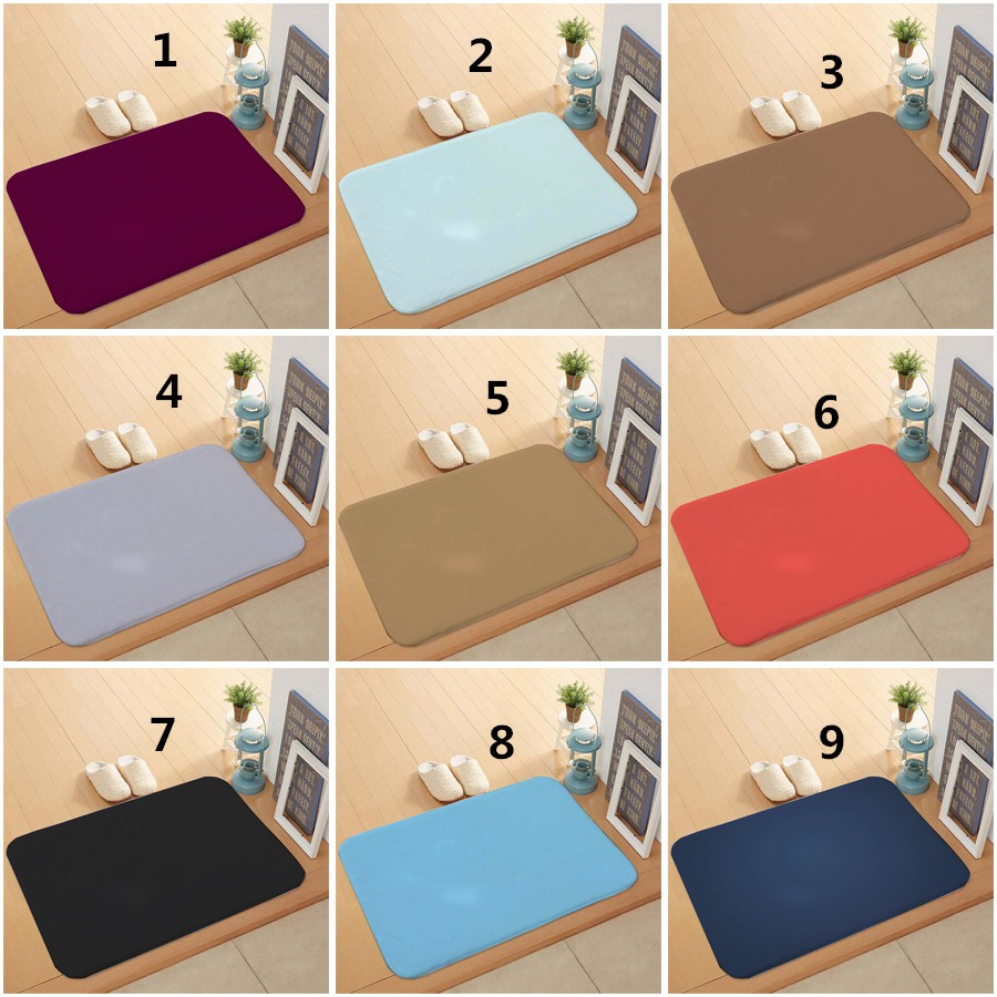 Solid Color Non Slip Floor Mat Kitchen Door Floor Bathroom Toilet