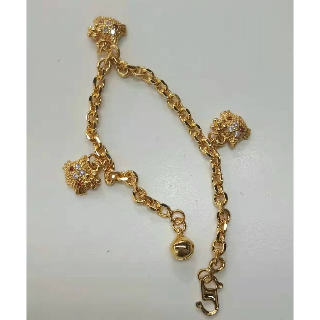 RANTAI TANGAN BUDAK HELLO  KITTY  EMAS  KOREA 24K Shopee 