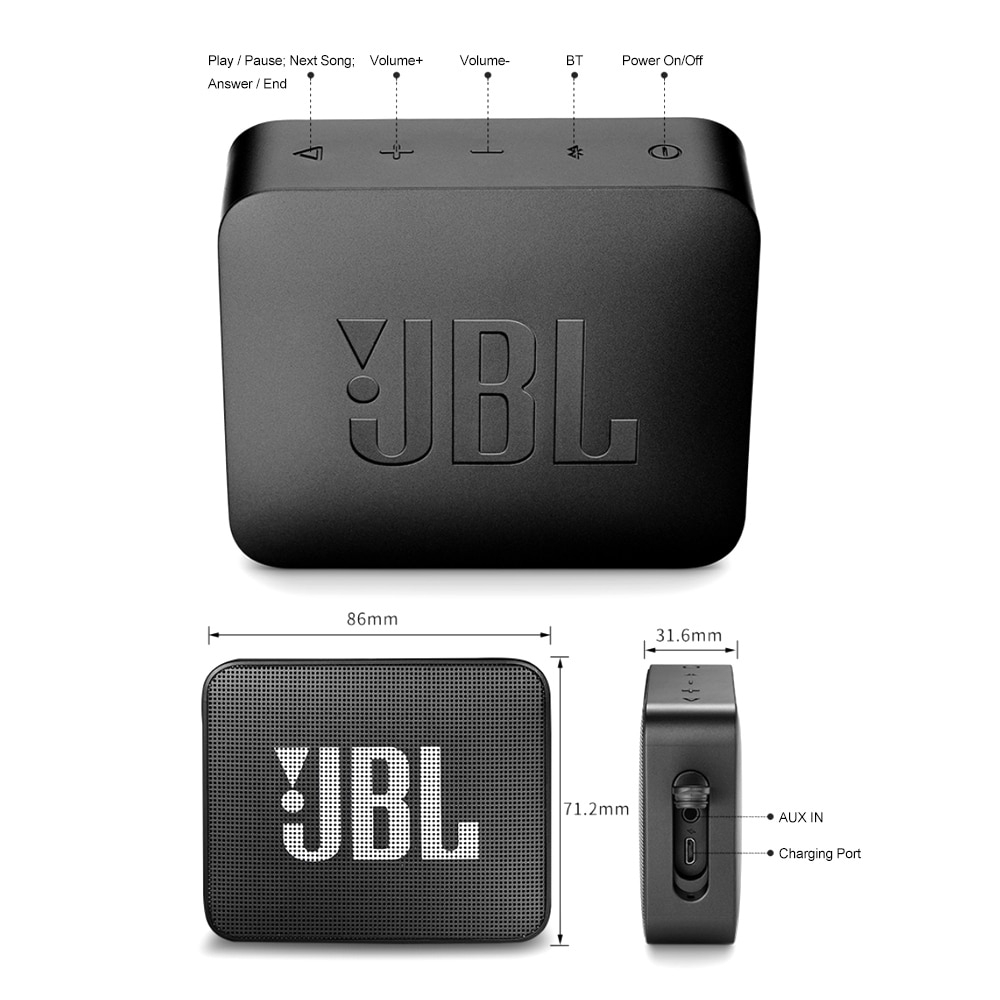 JBL GO2 Wireless Bluetooth Speaker IPX7 Waterproof With Microphone | Shopee