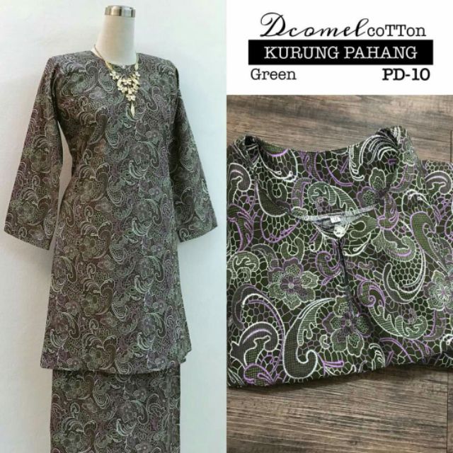  Baju  kurung  Pahang japanese  cotton  Shopee Malaysia