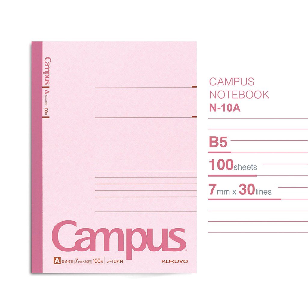 KOKUYO N-10A/N-10B CAMPUS JAPANESE NOTEBOOK - B5 - 100 SHEETS | Shopee ...