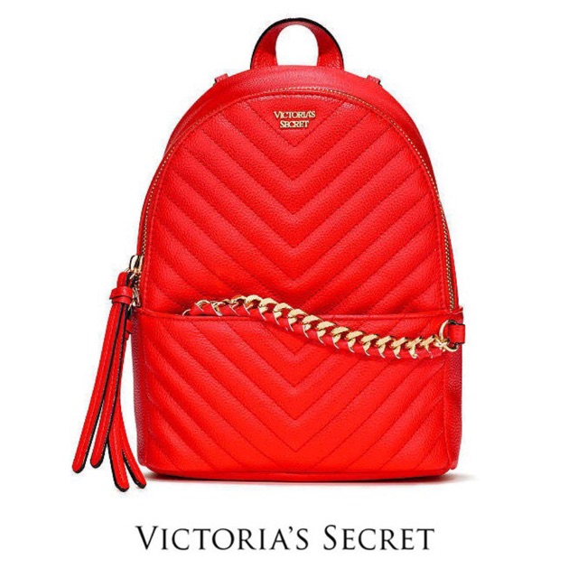 red victoria secret backpack