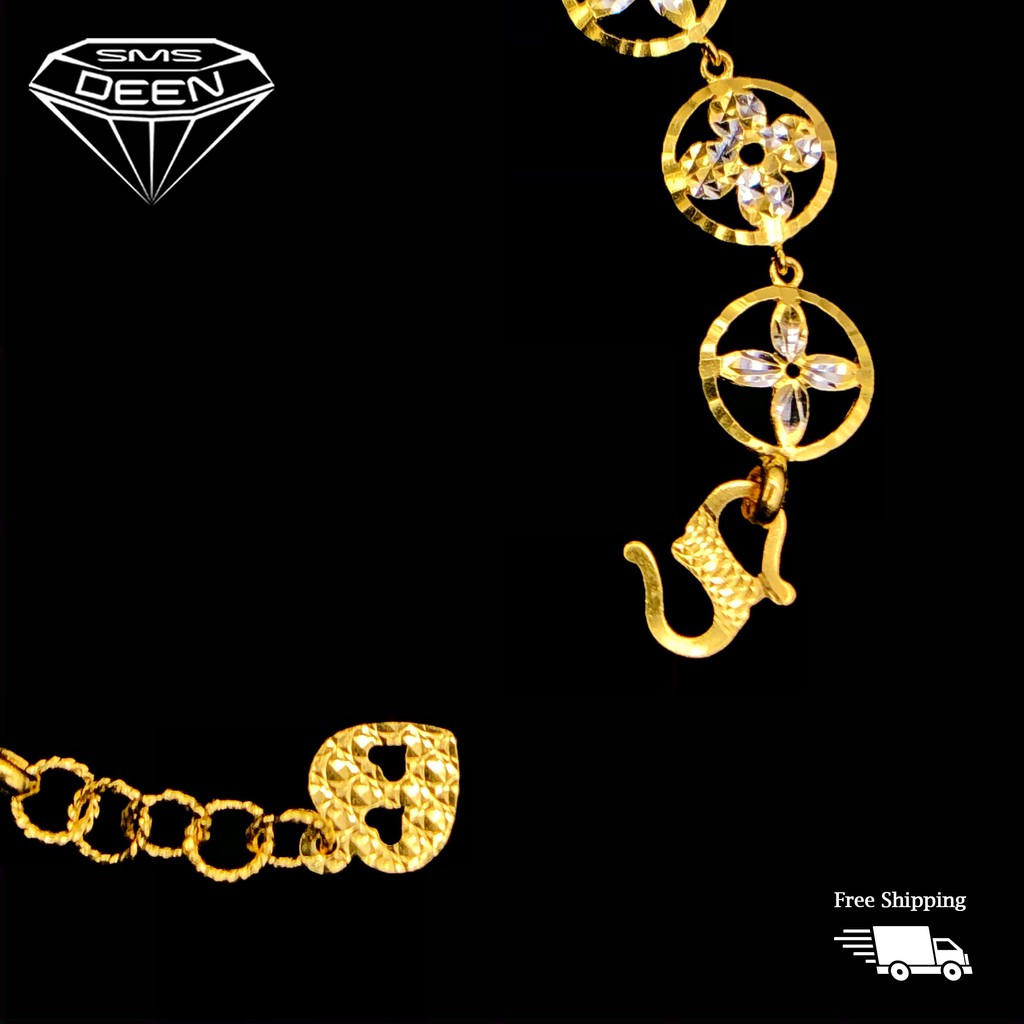 Sms Deen Lv Monogram Bracelet 8 3gm 8 4gm Gold 916 Emas Rantai Tangan Lv Shopee Malaysia