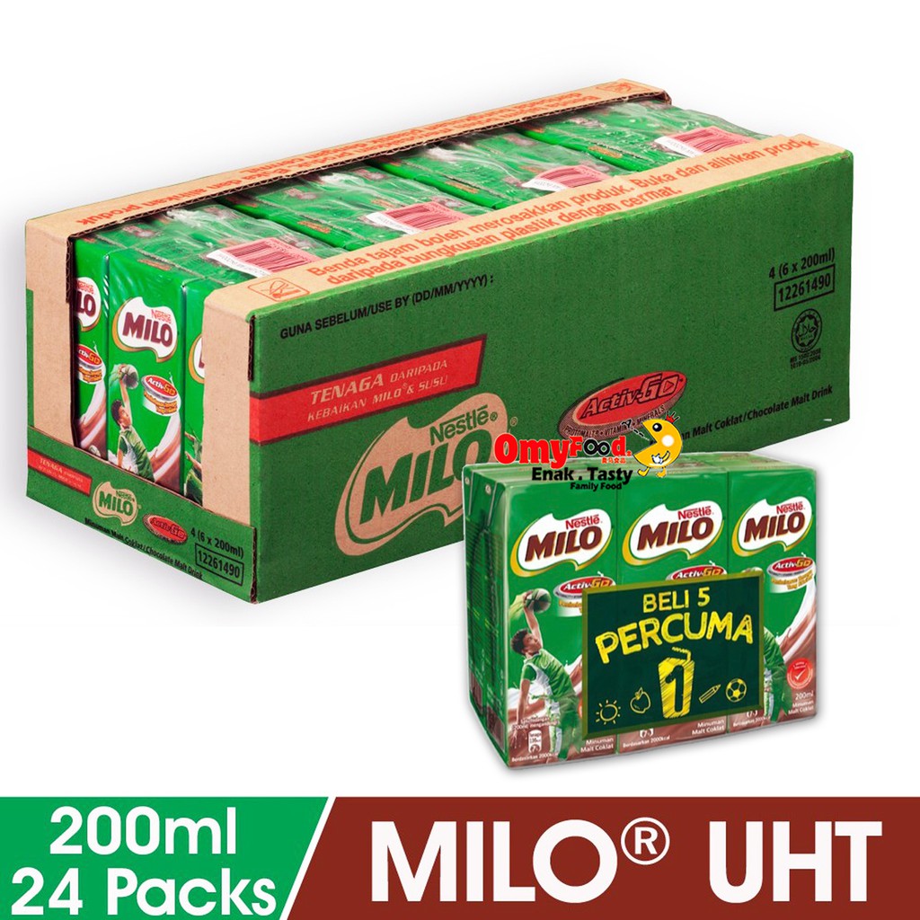 200ml x 24pcs (1carton) Nestle Milo Activ-go UHT Chocolate Malt Drink