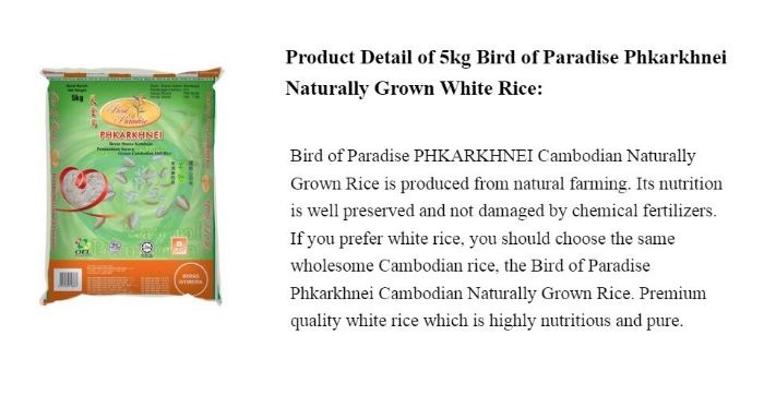 Bird Of Paradise Beras Kemboja ( Phkarkhnei / Somaly ) 1kg | Shopee ...