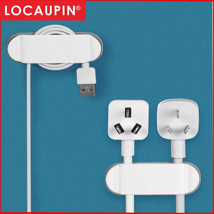 Locaupin Pack Plug Cable Holder Clips, USB Cord Holder Wire Organizer