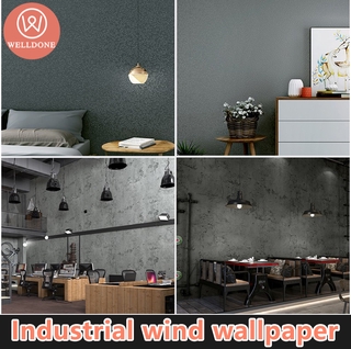 Goods in stock~ industrial style cement gray wallpaper solid color 