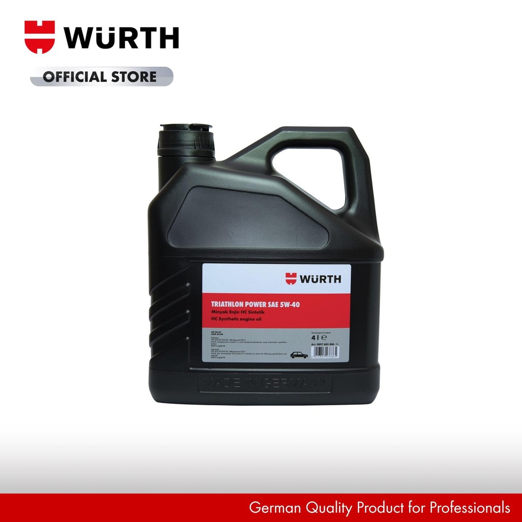 Wurth Engine Oil Triathlon Power Fully Synthetic 5W40 (4L) Shopee Malaysia