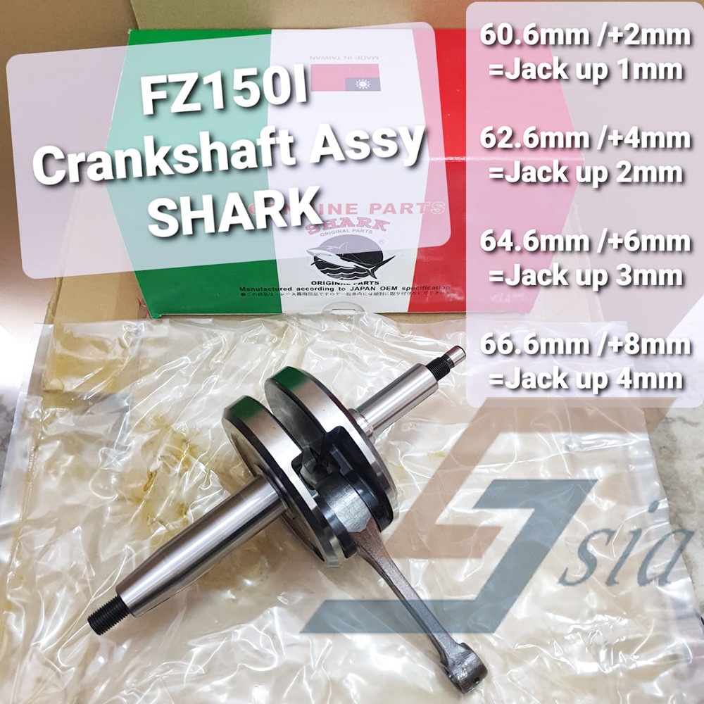 FZ150I RACING CRANKSHAFT ASSY SHARK (+1mm/+2mm/+3mm/+4mm) CSA RACING Forged Rod(+1.5mm/+3mm/+4.5mm)