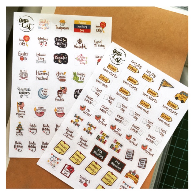 Malaysian Public Holiday And School Related Combo Planner Stickers Shopee Malaysia