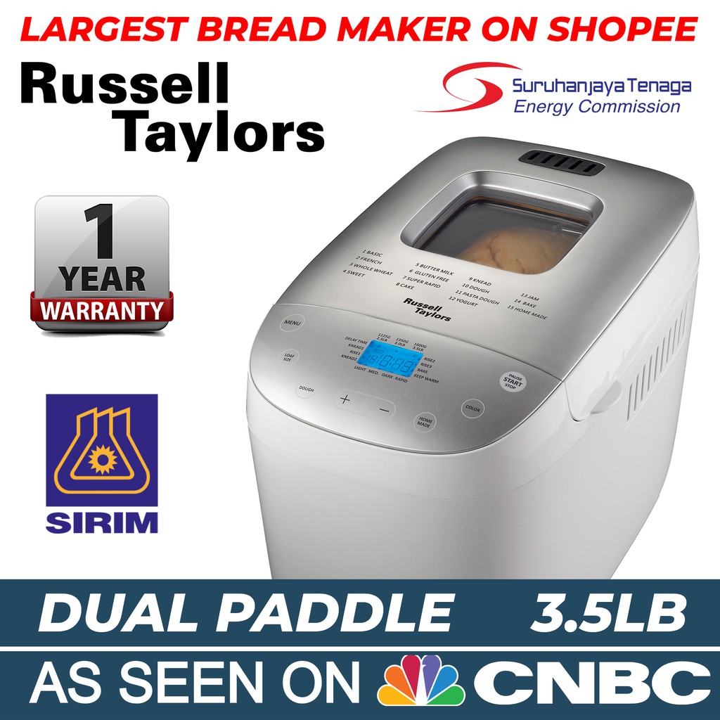 Russell Taylors XL Bread Maker Dual Blade 3.5LB BM30 Shopee Malaysia