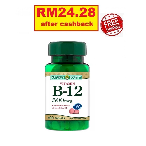 RM24 28 After Cashback Nature S Bounty Vitamin B12 500mcg 100   29b0ce6a8bbd1ccc97926d8fa61119a0