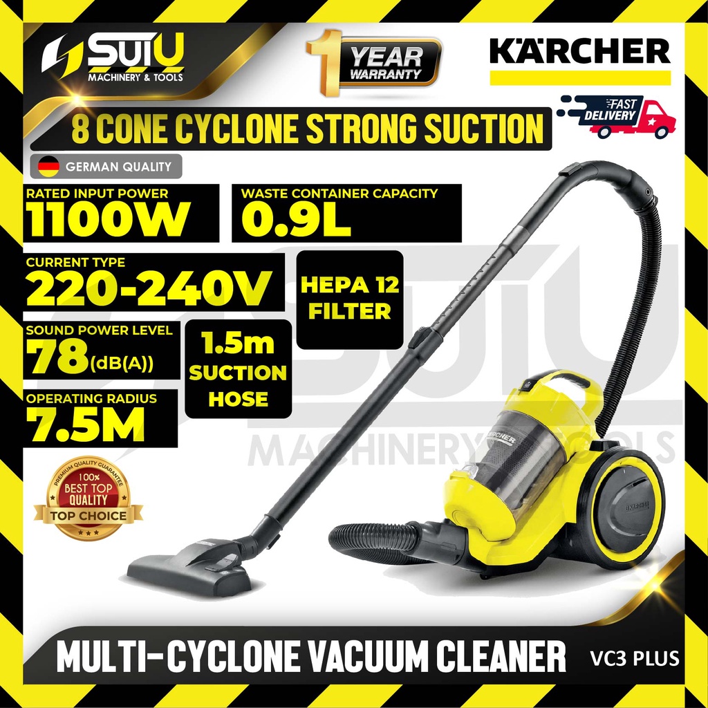 KARCHER VC3 PLUS 0.9L MultiCyclone Vacuum Cleaner 1100W Shopee Malaysia