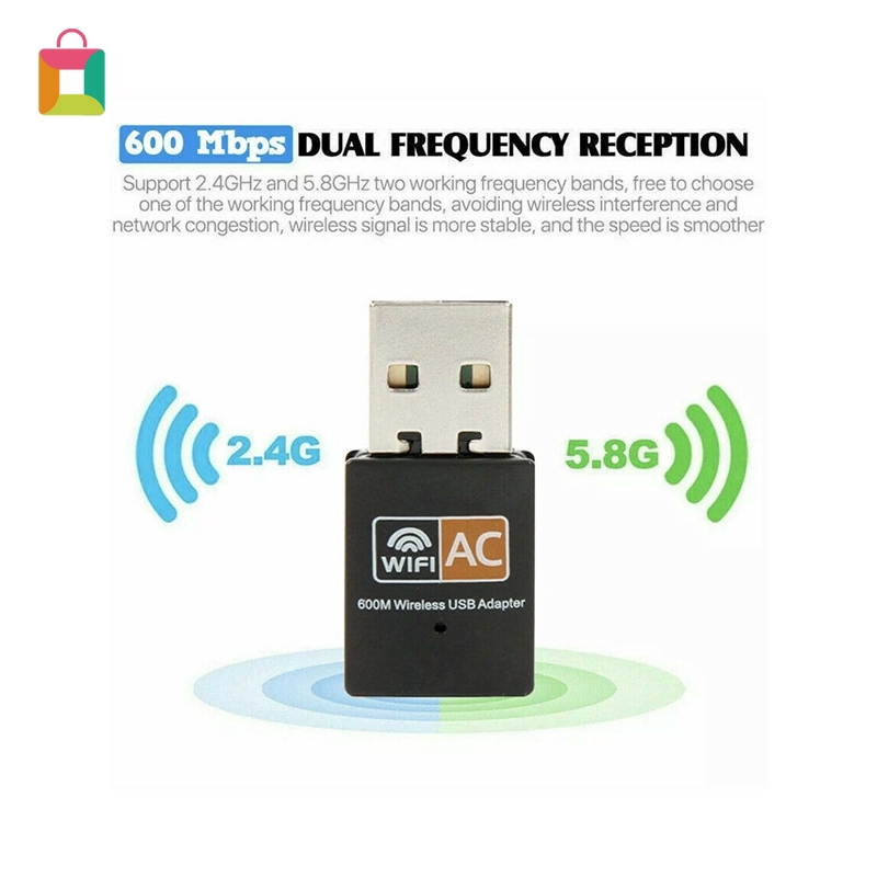 600 Mbps 2.4-5ghz USB Dual Band Wireless Adapter WiFi