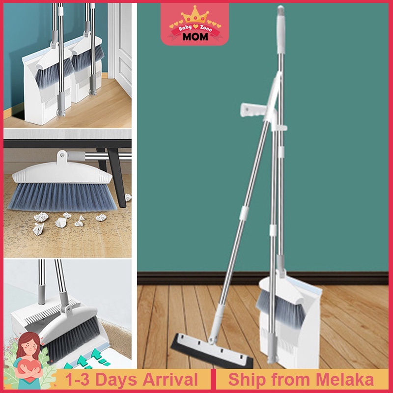 Floor Cleaning Dust Brooms Fordable Sweeper Broom Dustpan Set Windproof