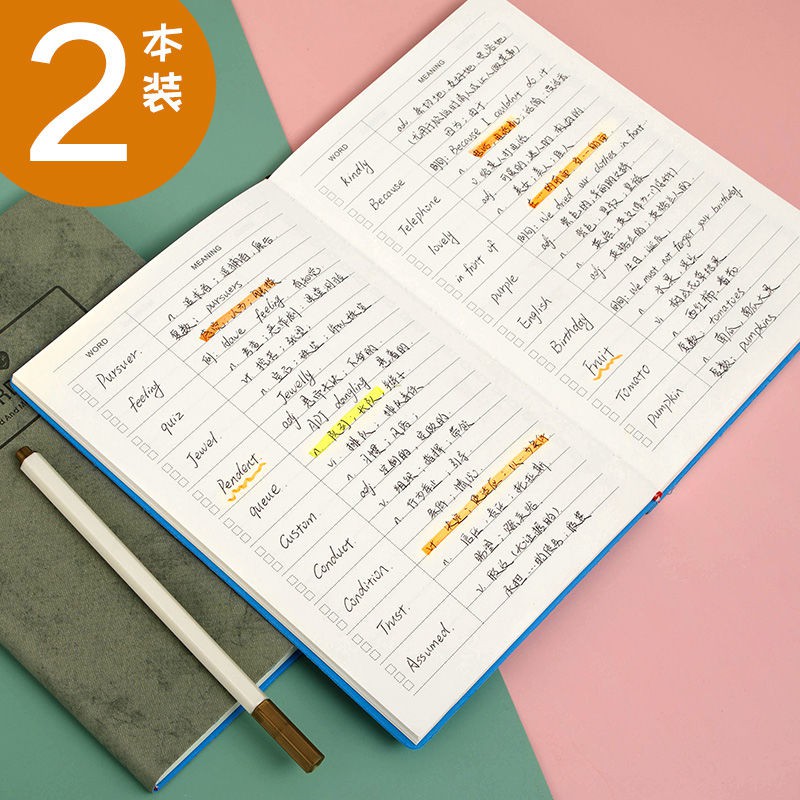 English Vocabulary Book Word Card Pocket Memorizing Word Memory Book Small Book英语单词本加厚a5小清新单词记忆本b6积累词汇本四六级单词笔记本hengnai My