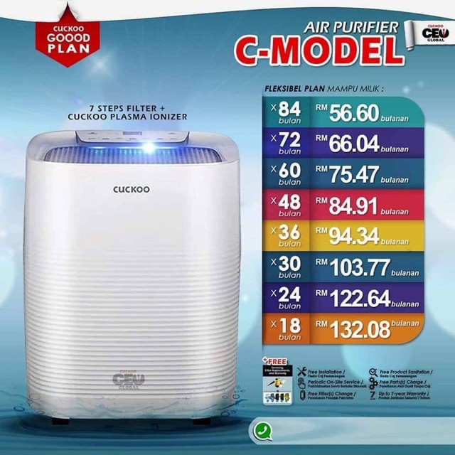 C Model Cuckoo Water Filter And Air Purifier