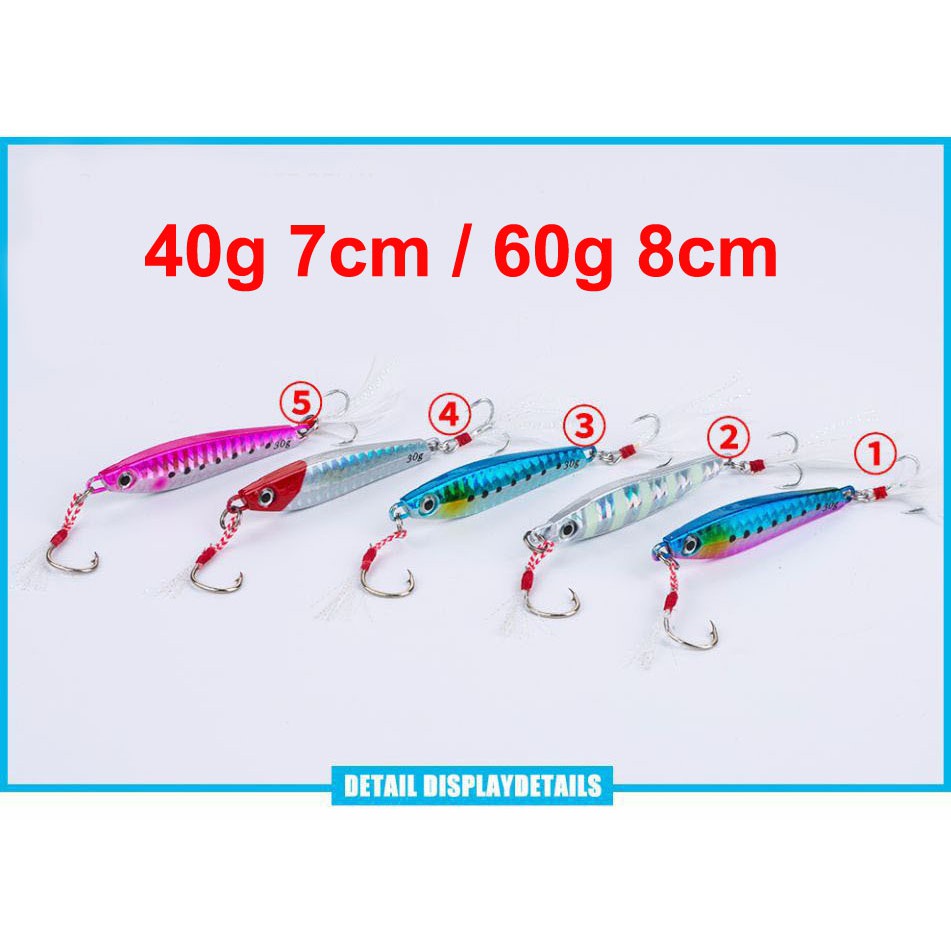 ANH 20g / 40g / 60g LightJigs Fast Jig Speed Jigging with Assist Hook