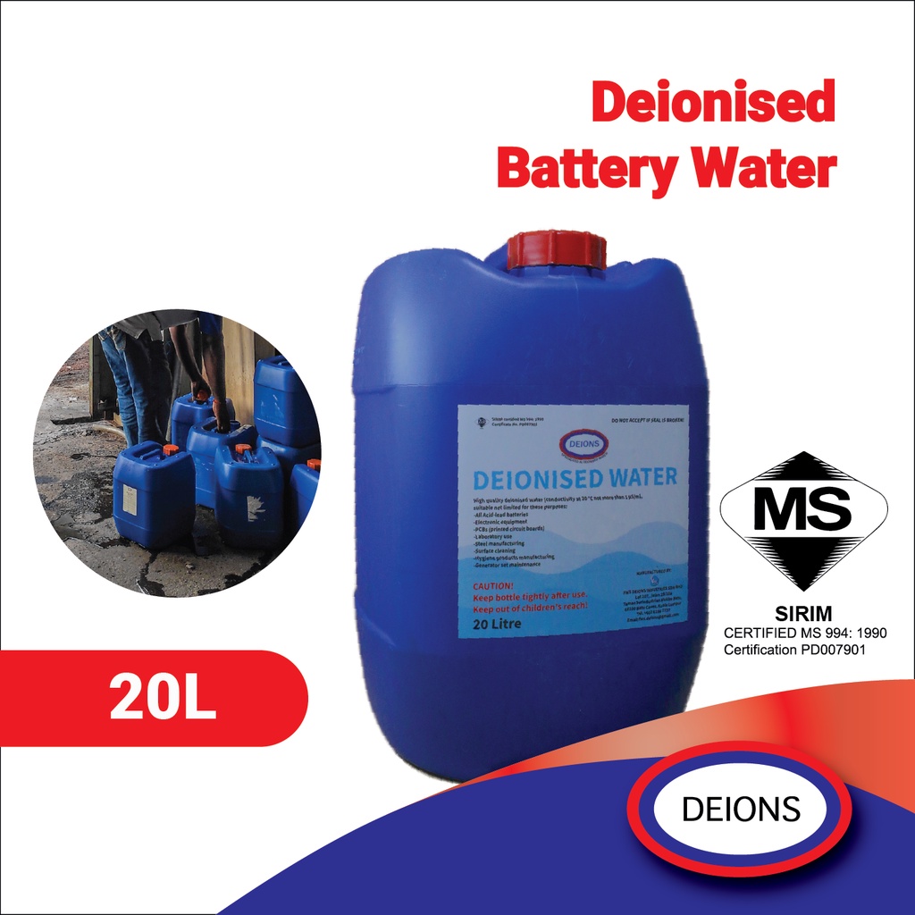 [BULK BUY] Deions Deionised Battery Water (20L) 100 Pure & Clean Water