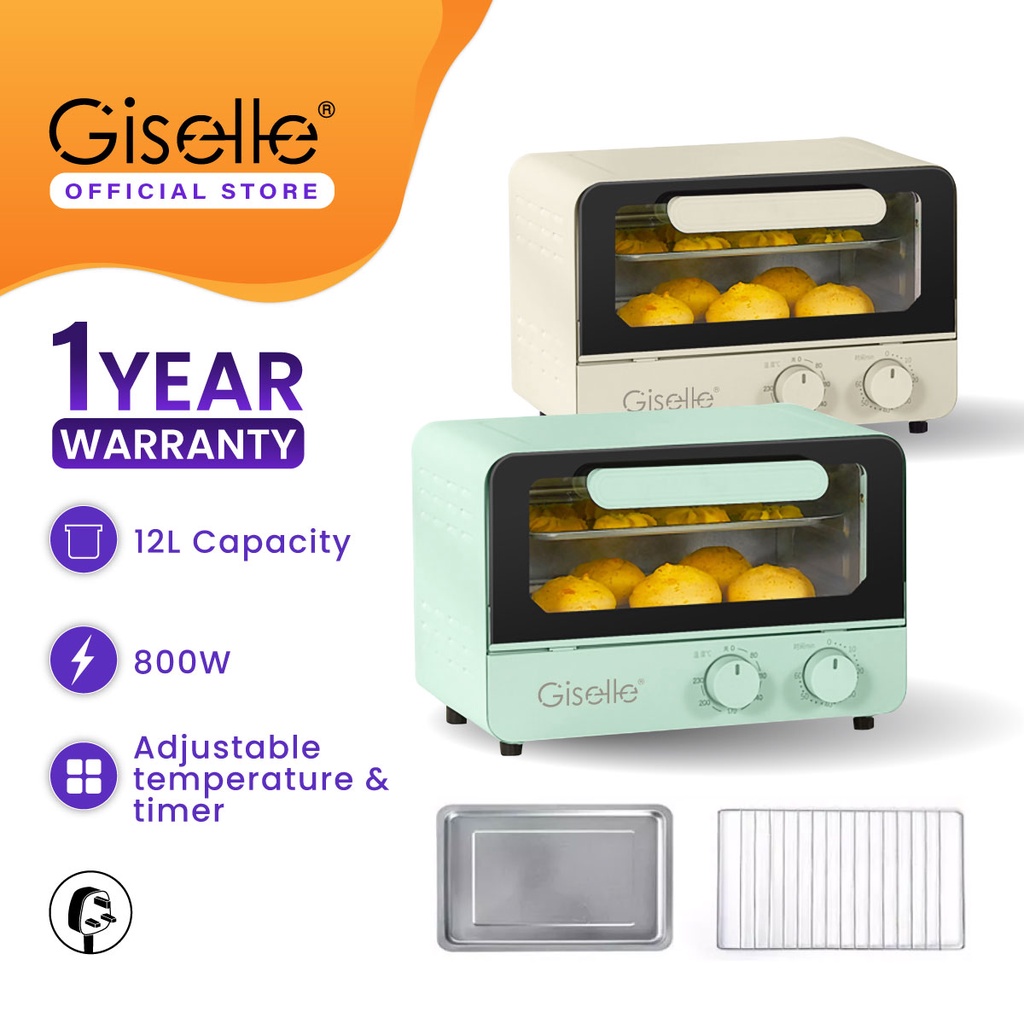 Giselle Electric Multifunction Oven Toast/Bake/Broil/Roast with Knob Adjustment (12L) KEA0344
