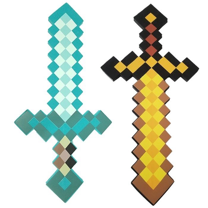 Minecraft Minecraft Game Sword Around Diamond Sword Toy Foam Sword Weapon Torch Prop Model Spb72 Shopee Malaysia