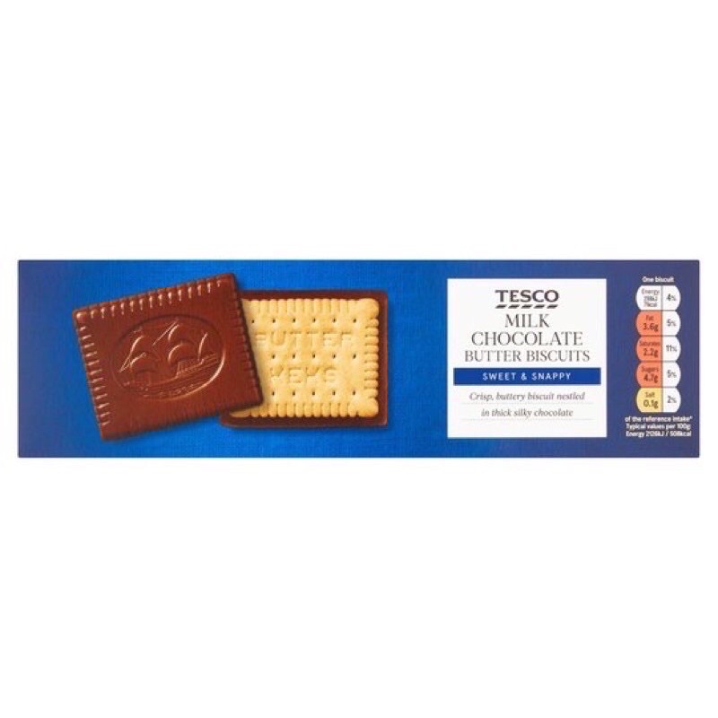 Tesco Milk Chocolate Butter Biscuits 125g Shopee Malaysia