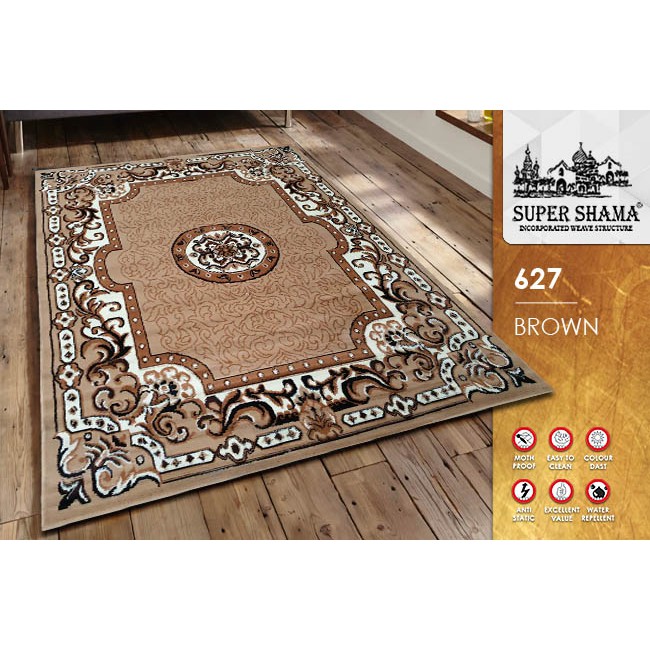 FREE KESET SUPER SHAMA carpet  160 X 210 SS627 BROWN   FREE KESET SUPER SHAMA carpet  160 X 210 SS627 BROWN