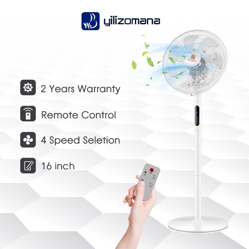 Yilizomana Stand Fan Floor Fan Remote Control/Ordinary (16") Shopee