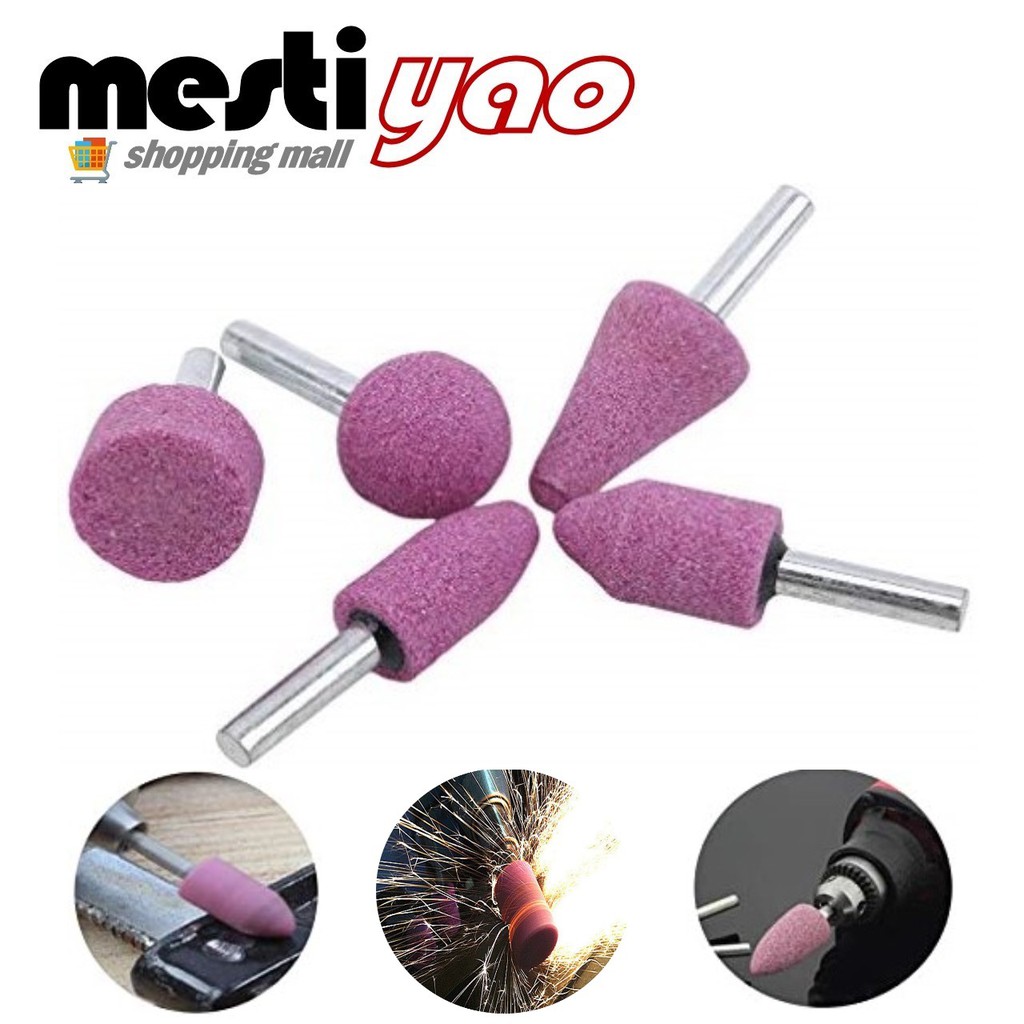 5 Pieces/Set Mounted Stones ¼” Shank Mounted Point Set Grinding Stone