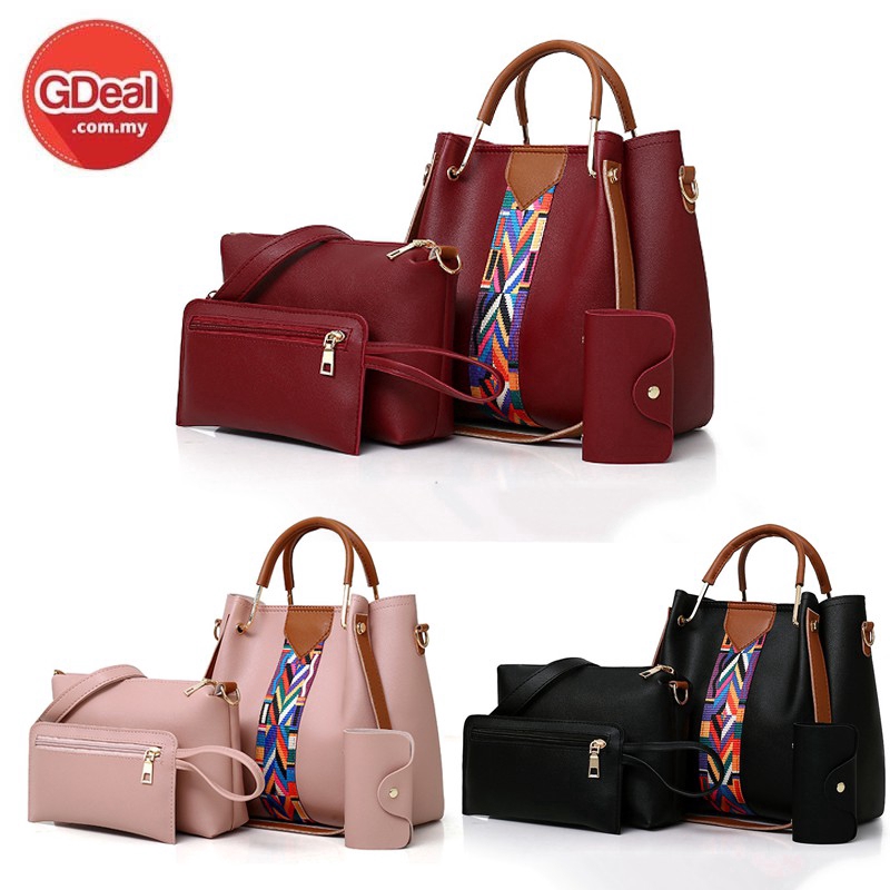 GDeal Elegant Women Fashion PU Leather Medium Tote Bag Shoulder Bag Handbags Set