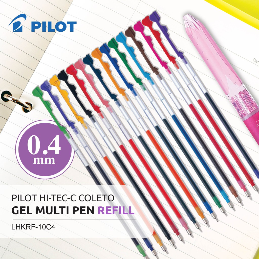 Refill Pilot Hi Tec C Coleto Gel Multi Pen Refill 0 4mm 15 Colors Available Shopee Malaysia