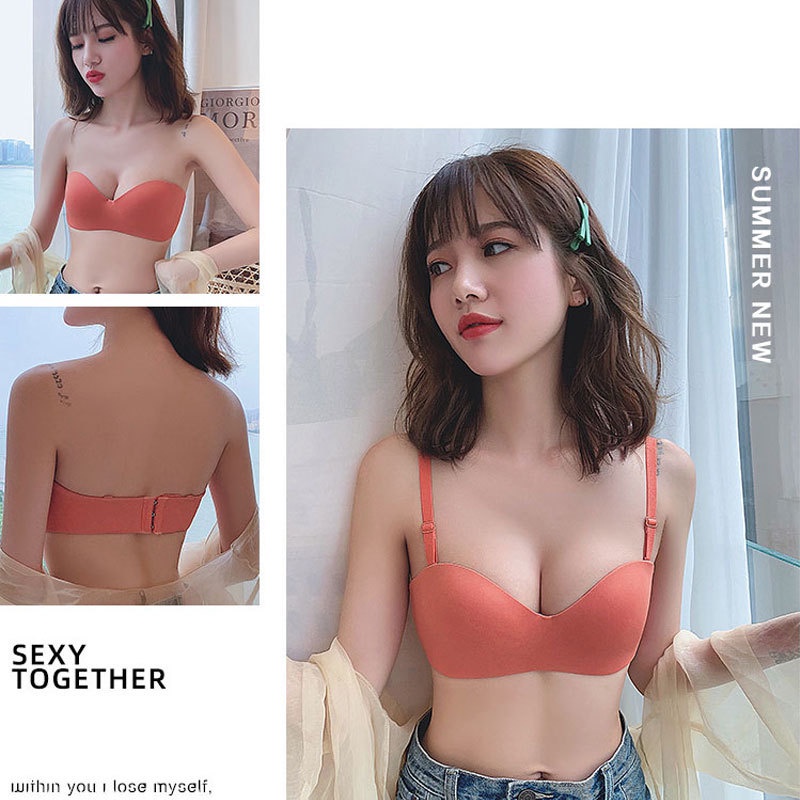 【Ready stock】P&X Store 32/70-38/85 Strapless Sexy Push Up Wireless Baju dalam wanita bra seksi Underwear Seamless Lingerie Non-Slip Half Cup Bra无肩带内衣 性感内衣 无痕聚拢内衣 小胸内衣 无钢圈内衣收副乳