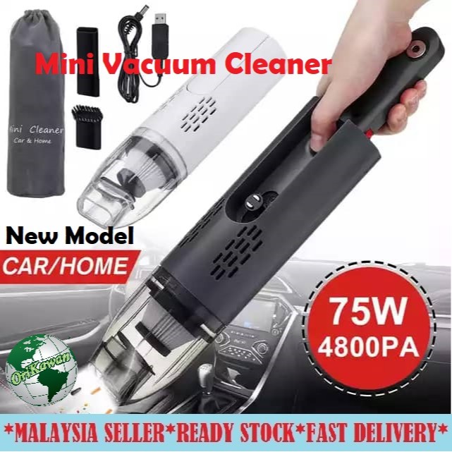 New 75W 4800Pa Portable Mini Cordless Vacuum Cleaner Car / Home ...