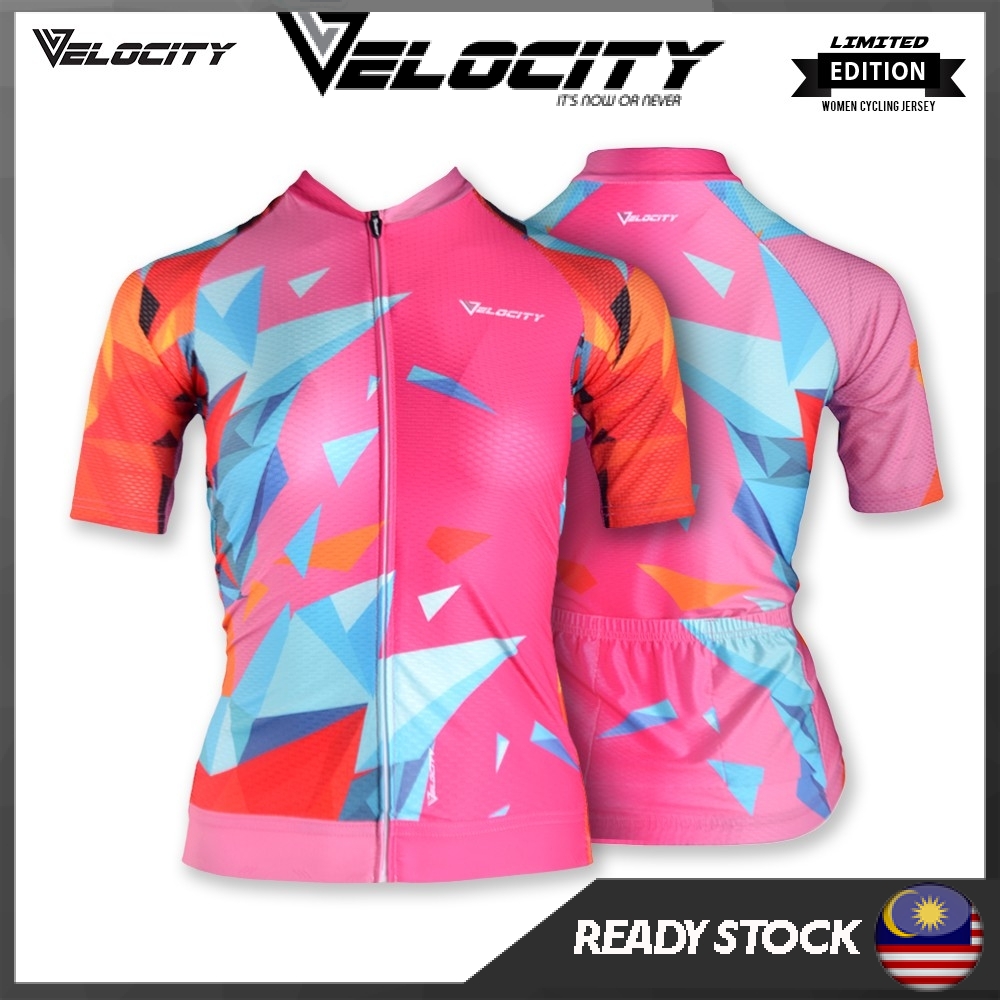 [READY STOCK] Velocity Velocool Jersey 012 Pink Ice Lady Short Cycling Jersey