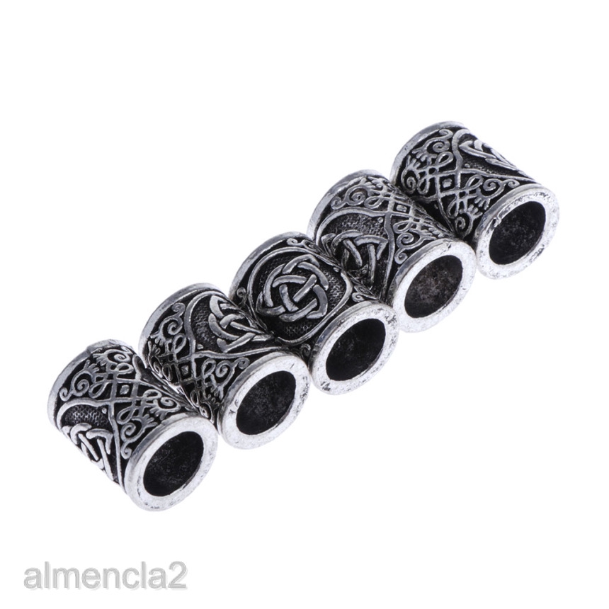 Silver Viking beard bead 5 mm; beads for dreadlocks 