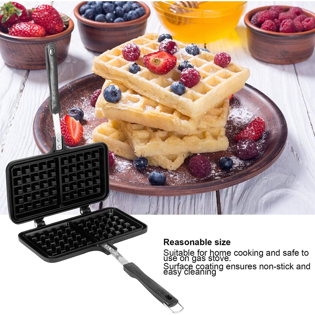 Double Head Non-Stick Waffle Maker Egg Waffle Mold Household Kitchenware Breakfast Maker Non-Stick Belgian Waffle Maker