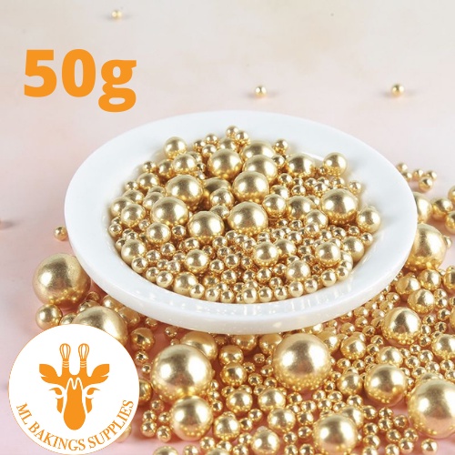 Sprinkles Gold Dragee Sugar Ball/pearls 50g, 500g