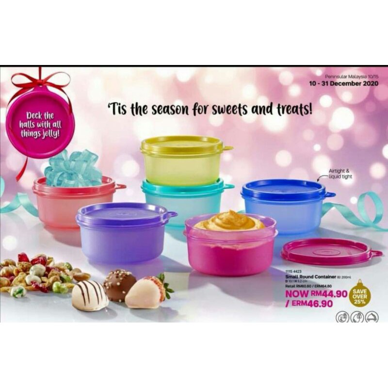 Tupperware Small Round Container 200ml (6pcs)