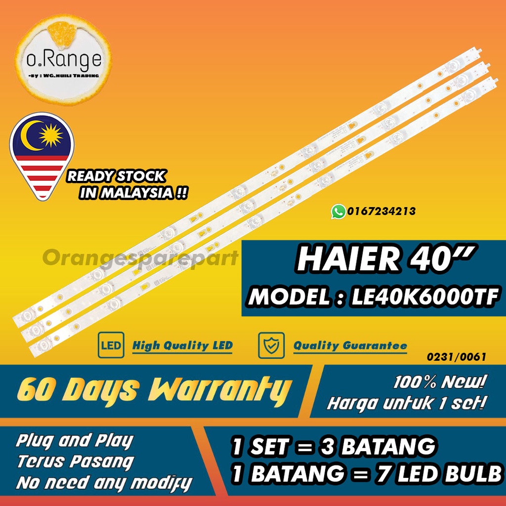 LE40K6000TF HAIER 40" LED TV BACKLIGHT (LAMPU TV) HAIER 40 INCH LED TV BACKLIGHT LE40K6000 LE40K6000T 40K6000TF