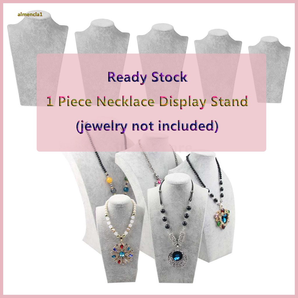 [AlmenclaabMY] Grey Velvet Necklace Bust Mannequin Jewelry Display