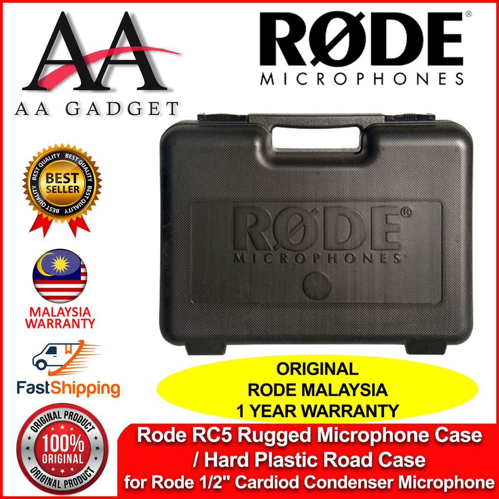 Rode RC5 Rugged Microphone Case / Hard Plastic Road Case for Rode 1/2