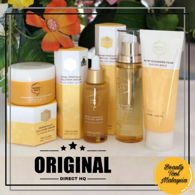 Nafura True Island Honey Bee Venom Eye Cream Skincare Cleansing Foam Moisturizer Propolis Serum Essential Toner