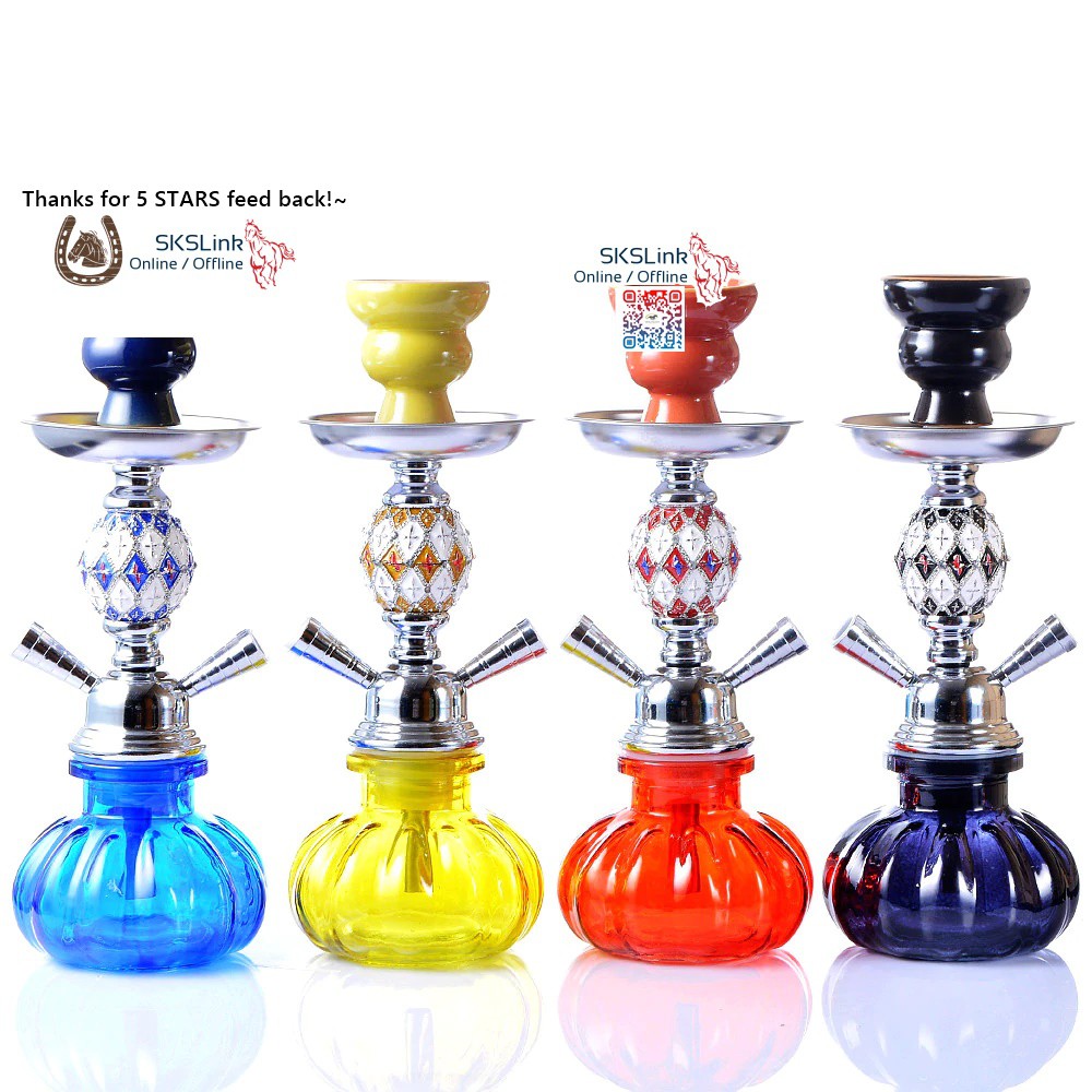 Small Size Hookah Portable Shisha Pipe With Double Hose Ceramic Bowl Tong Chicha Shopee Malaysia