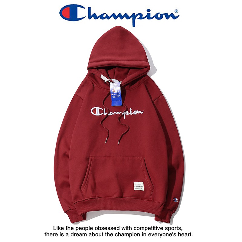 champion hoodie wine red