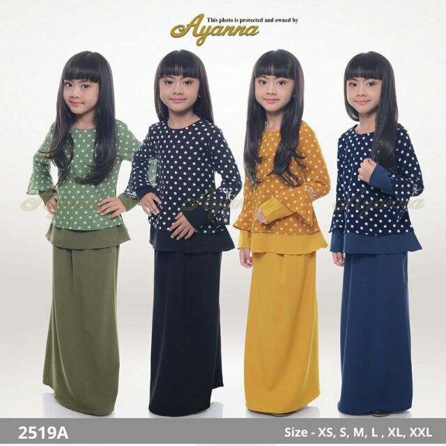 Baju Kurung Budak Agnes 2519A XS XXL Baju Raya 2021 Baju Kurung Budak Agnes 2519A XS XXL Baju Raya 2021