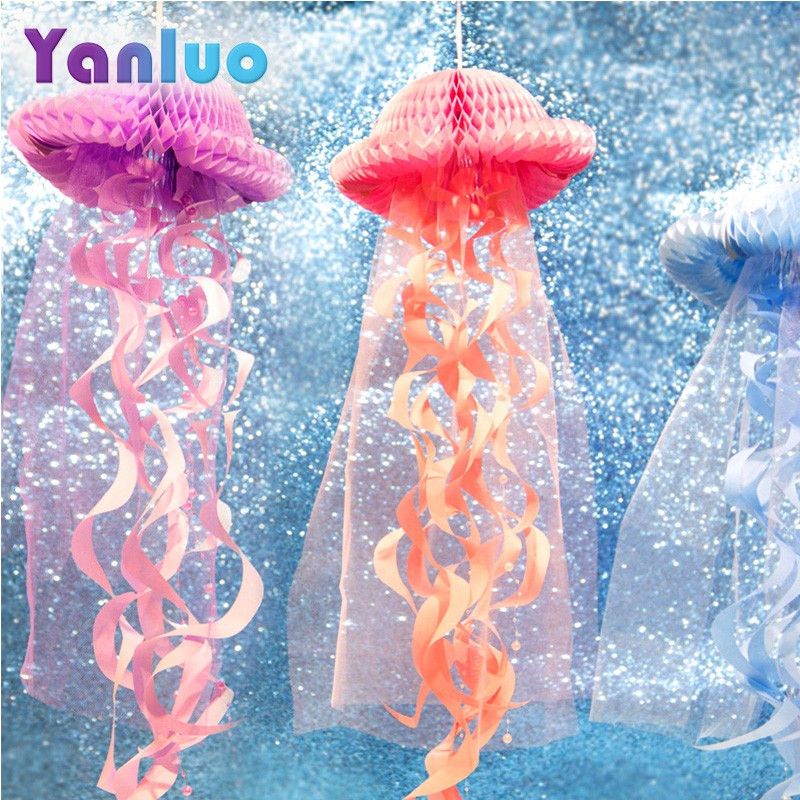 Diy Hanging Jellyfish Party Decoration Honeycomb Craft Pastel